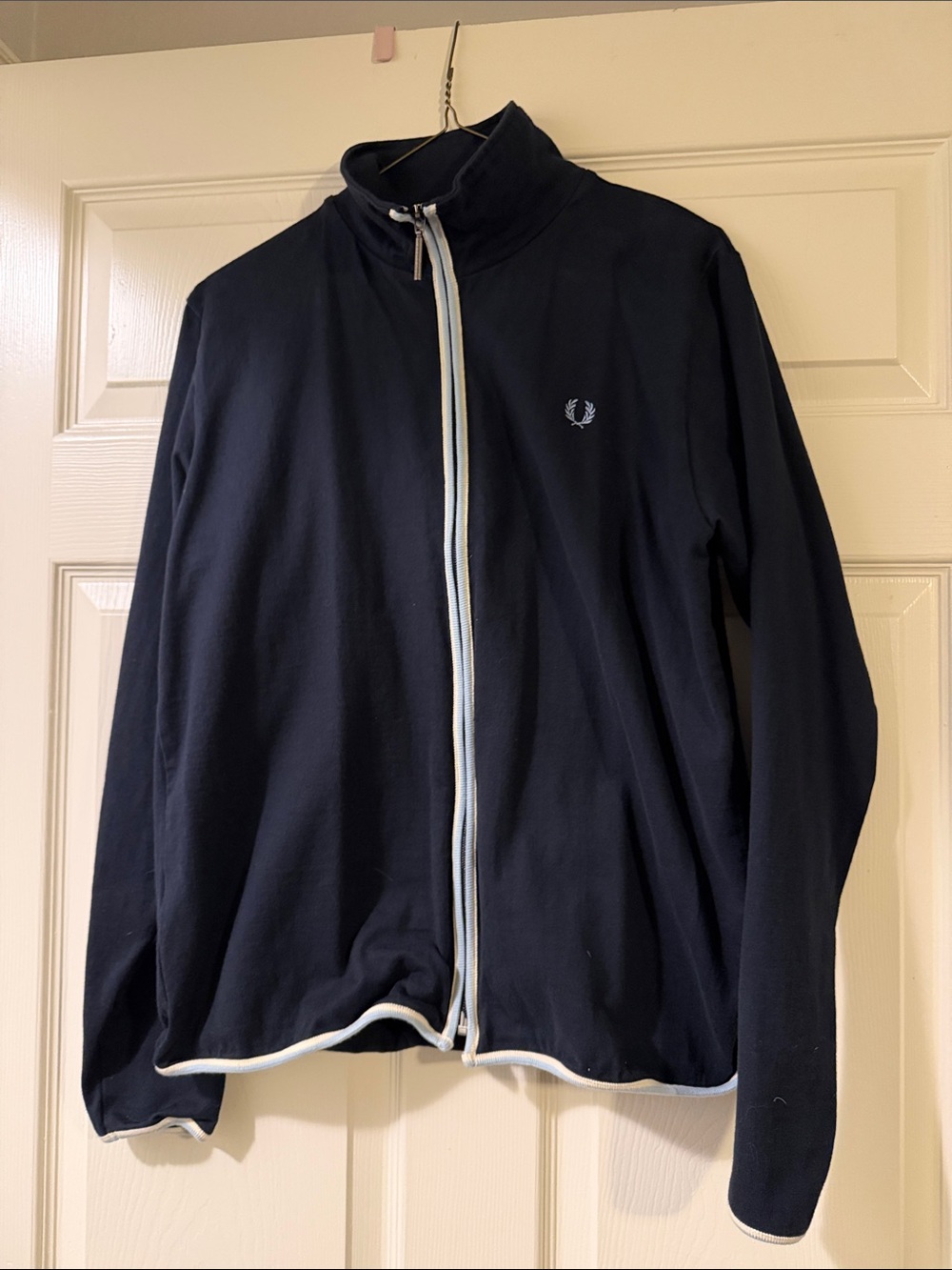Fred Perry Navy Track Jacket with White Trim